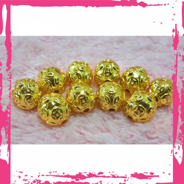 Charm khối cầu kim tiền tài lộc ( 10 quả)