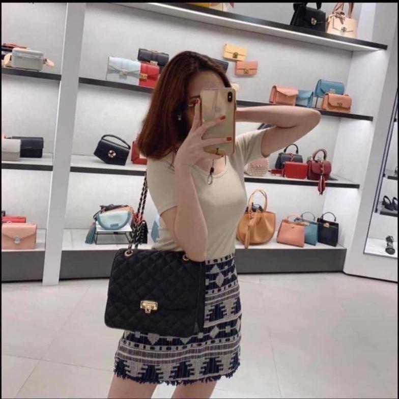 Túi vân ô khoá gập size 22 da mềm siêu đẹp kèm ảnh thật shop hàng cao cấp