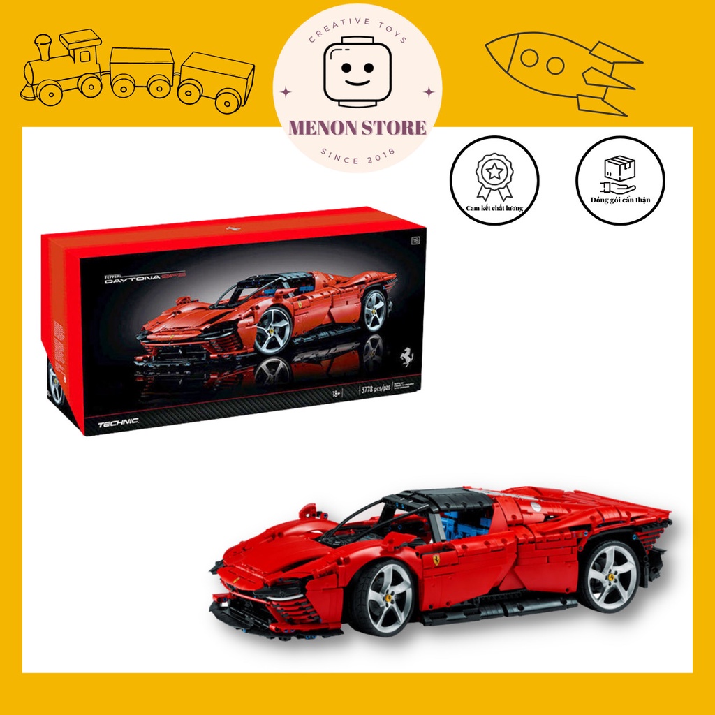 Đồ chơi lắp ráp 50003 8787 48008 42143 Mô hình Siêu xe FERRARI Daytona SP - Xếp hình thông minh