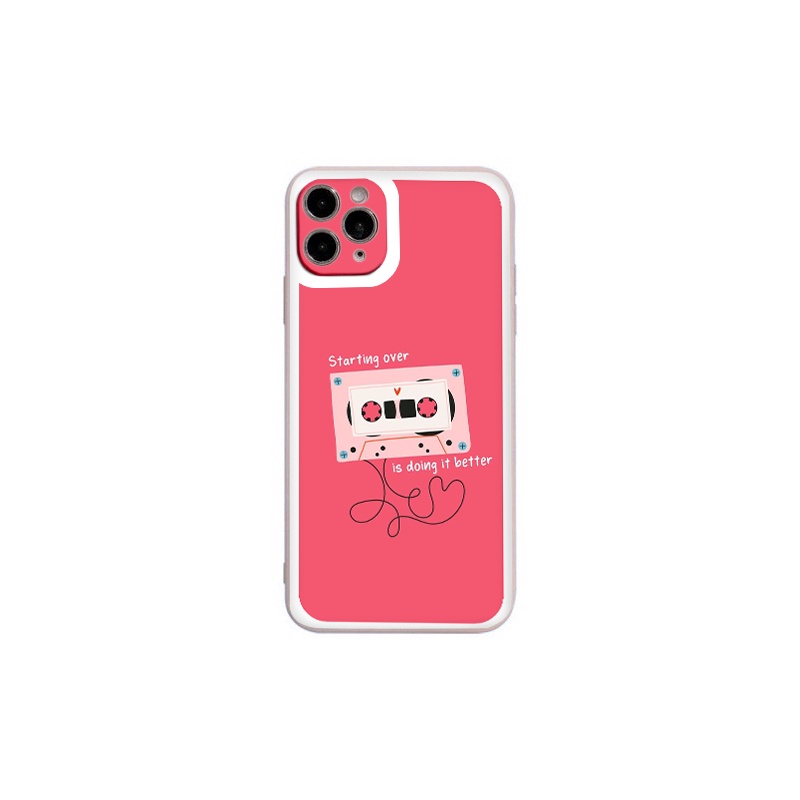 Ốp iphone - Ốp lưng iphone cạnh vuông viền camera băng cassette dành cho ip 6 đến 14promax - ng107