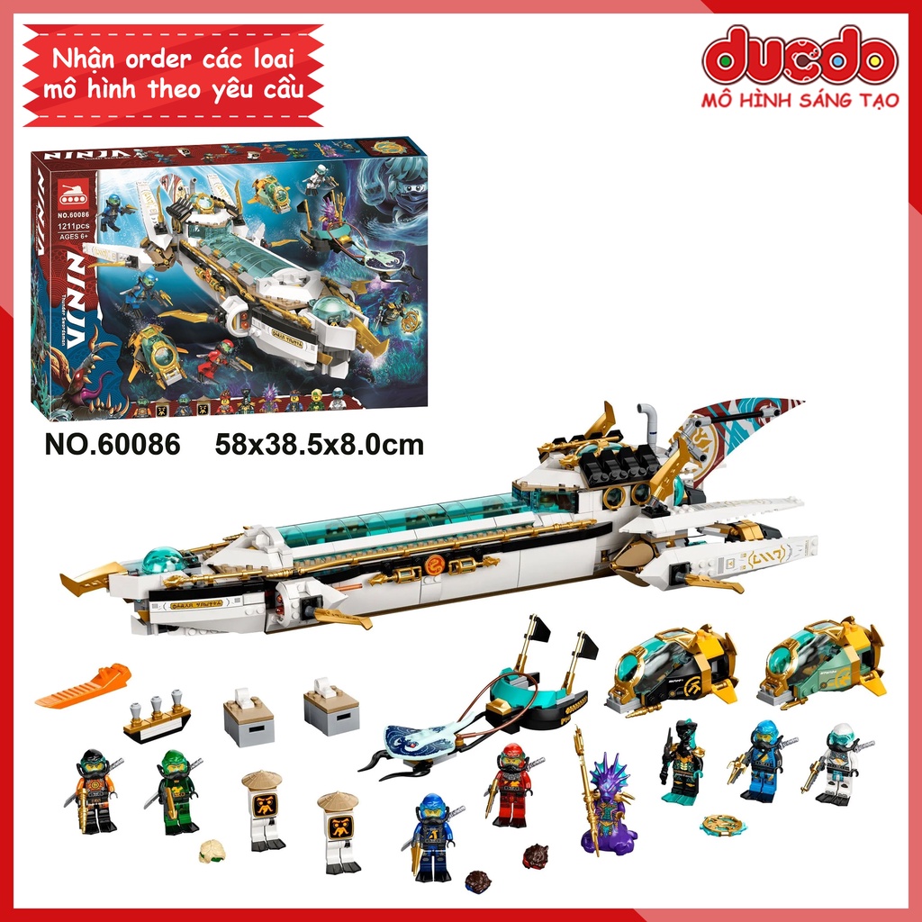 ZIMO 90022 TANK 60086 Lắp ghép Ninjago Chiến hạm dũng mãnh Hydro Bounty - Đồ chơi Xếp hình Mô hình Ninja 71756 BLA LRI
