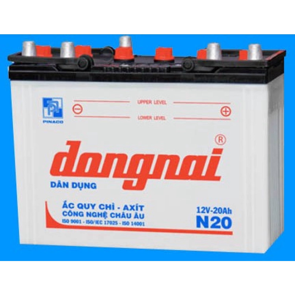 ẮC QUY ĐỒNG NAI NƯỚC 12V-20AH  bình không kèm a.xit được sử dụng đa dụng làm nguồn điện một chiều cho các thiết bị