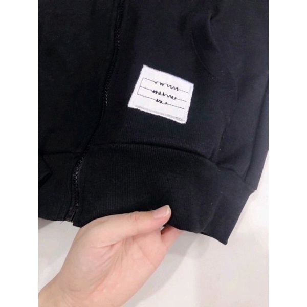 Khoác thun gân đen