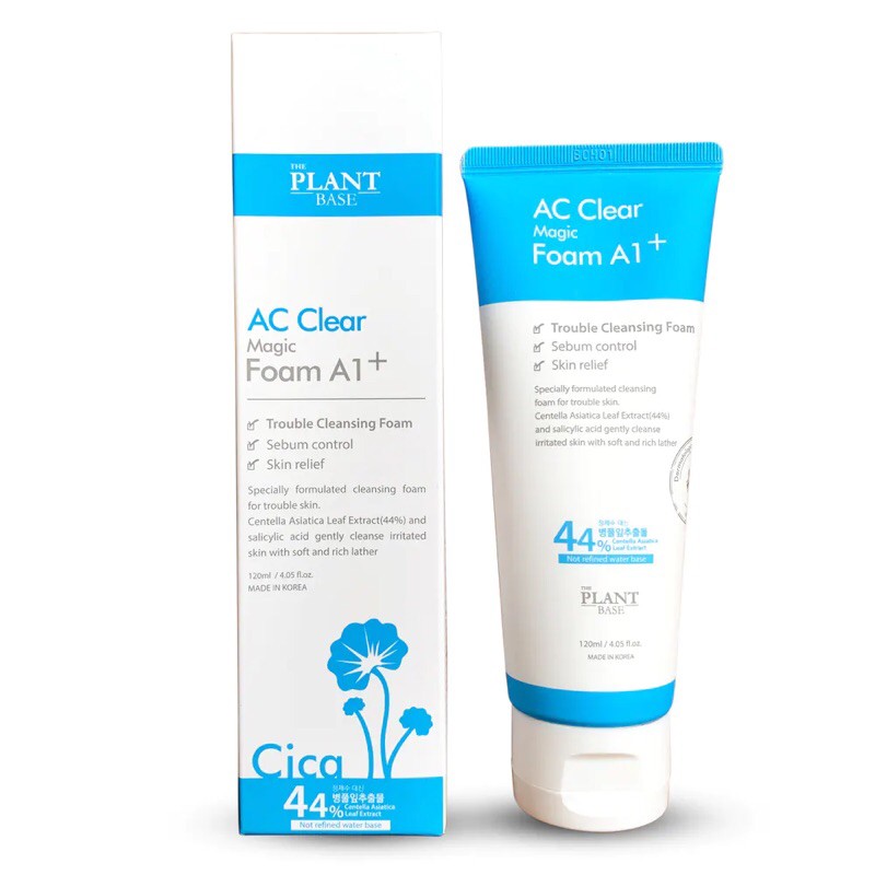 Bọt Rửa Mặt The Plant Base AC Clear Magic Foam A1+ Cho Da Dầu Và Da Mụn 120ml