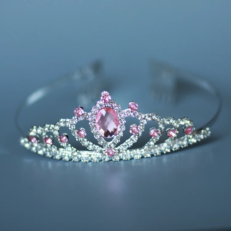 Kẹp Tóc Hình Vương Miện Công Chúa Elsa Đính Pha Lê Nhiều Màu Xinh Xắn Cho Bé Gái