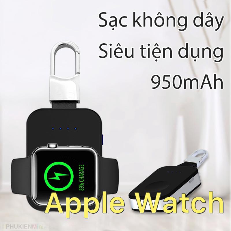 Pin sạc dự phòng không dây mini, mặt hít nam châm cho Apple Watch series 1/2/3/4 dung lượng