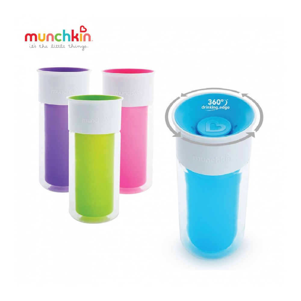 Cốc 360 độ chống đổ giữ nhiệt kèm Sticker cho bé Munchkin (266ml)