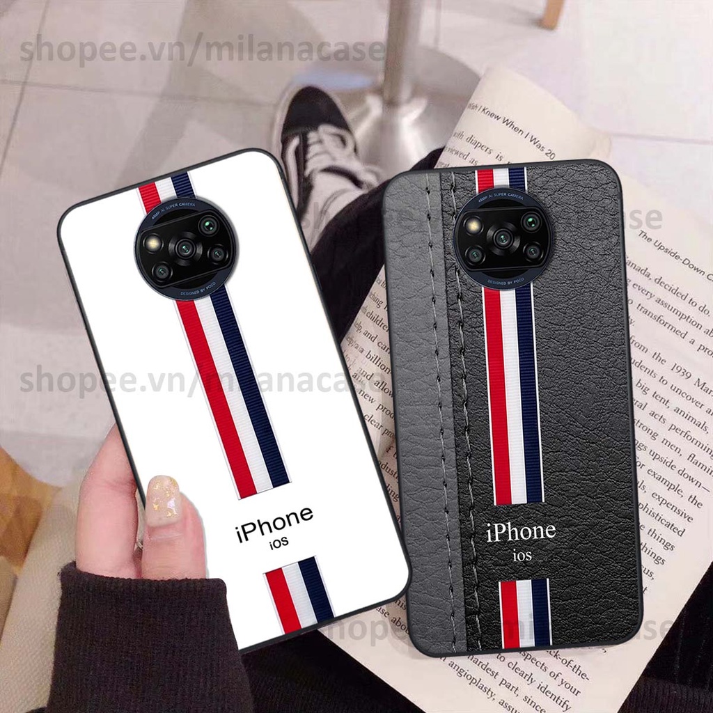 Ốp Xiaomi Poco X3 / Poco X3 Pro in giả da phong cách thể thao, cá tính, thời trang