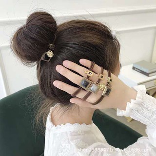 Combo 3 dây thun buộc tóc, cột tóc mix phụ kiện ô vuông sang chảnh không bai nhão hàng quảng châu giá rẻ nhất