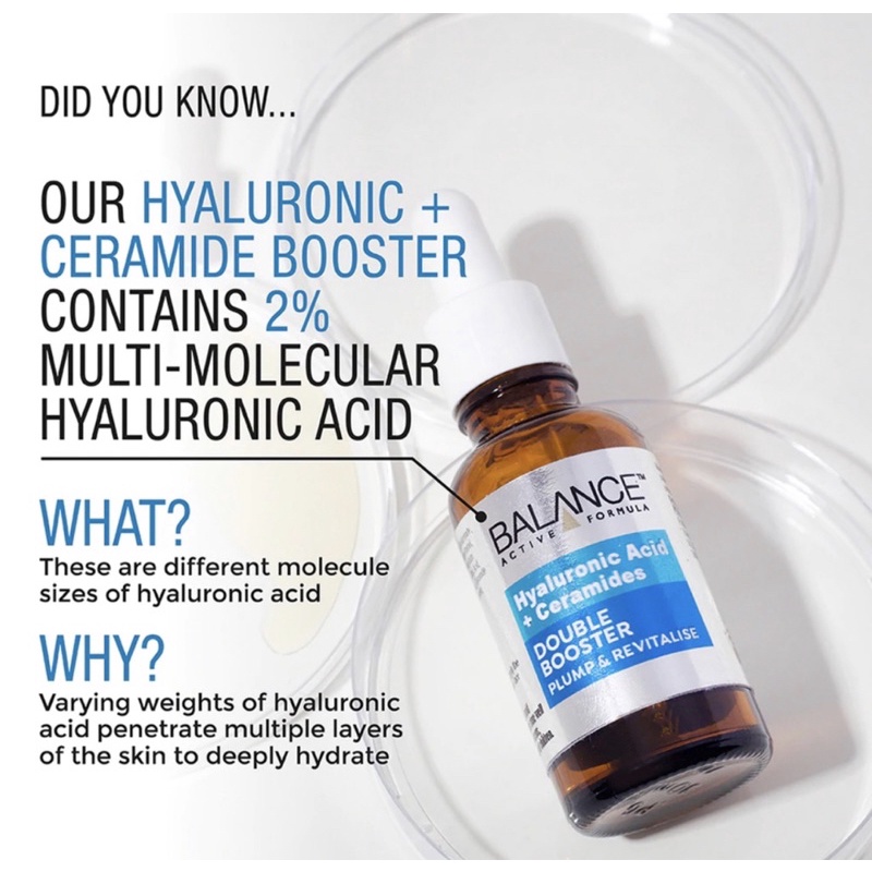 Tinh chất Balance Active Hyaluronic &amp; Ceramides Double Booster 30ml