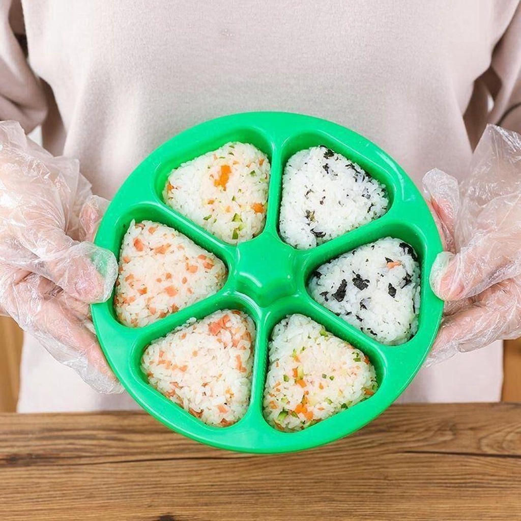Khuôn Làm Sushi 6 Ngăn Bằng Nhựa Không Dính Kiểu Nhật Bản