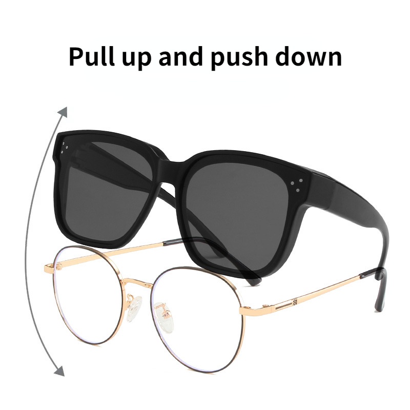 (YUZHU) Bộ Ba Điểm Kính Râm Oversized Chống Tia UV Phân Cực Mạnh Mẽ Bảo Vệ Lái Xe