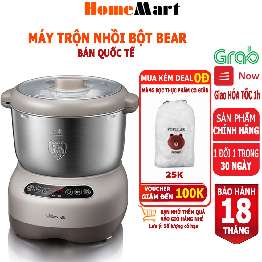 Máy Nhồi Trộn Bột Tự Động Bear dung tích 3.5L, 5L, 7L (Hàng chính hãng 1 đổi 1 trong 30 ngày, bảo hành 18 tháng)