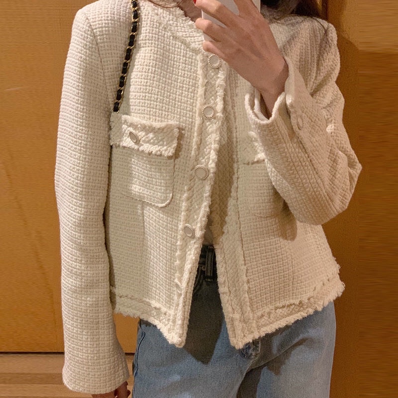 Áo dạ tweed nữ dáng ngắn hàng QCCC 2022
