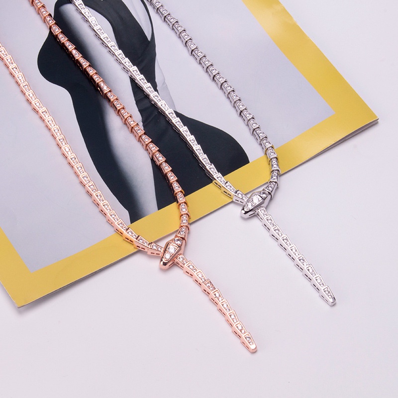 【Có Hộp 】 Bulgar& Hàng Mới Về Bộ Vòng cổ Hình Rắn Đính Đá zircon Phong Cách Âu Mỹ Thời Trang Cho Ngày Lễ Tình Nhân