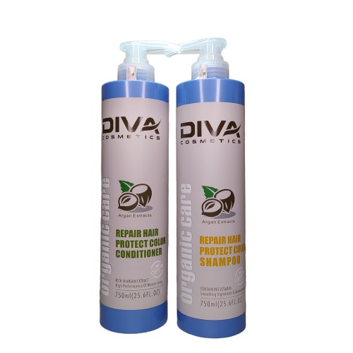 Bộ Dầu Gội Xả Diva Argan xanh mẫu mới 750ml