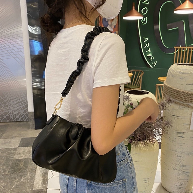 Túi Kẹp Nách Dây Chuyền , Túi Xách Ngang Vai Bánh Bèo , Chất Liệu PU