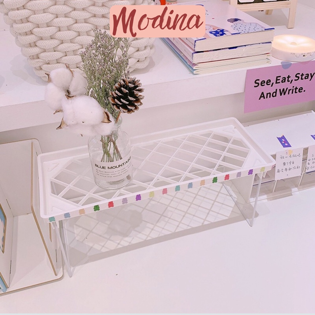 Kệ mini để bàn MODINA, kệ nhựa trang trí bàn học phong cách Hàn quốc
