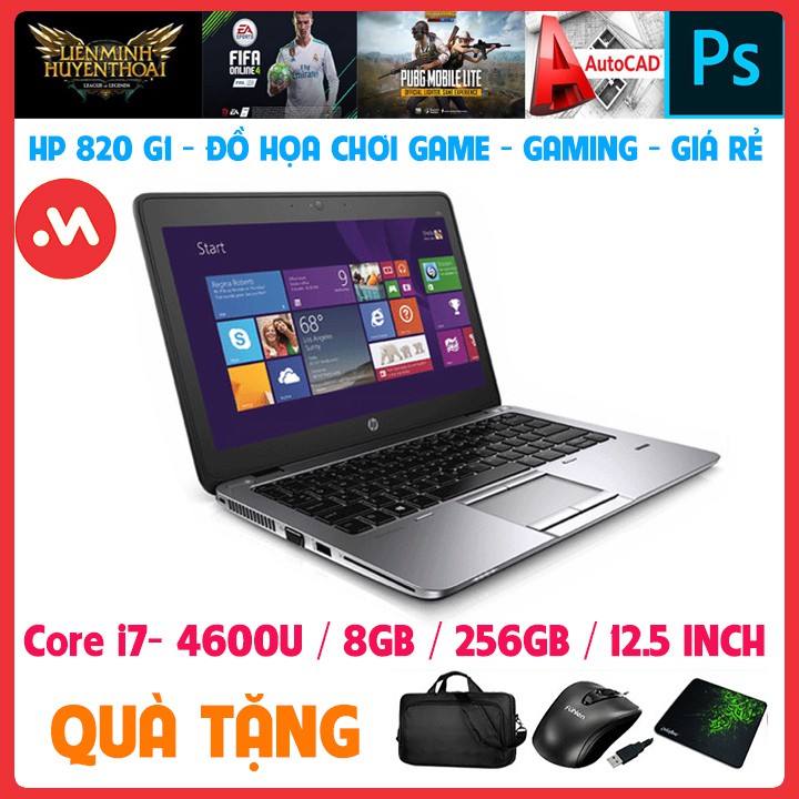 Laptop HP 820G1 - i7 4600U, laptop cũ chơi game đồ họa cơ bản Hàng nhập khẩu USA