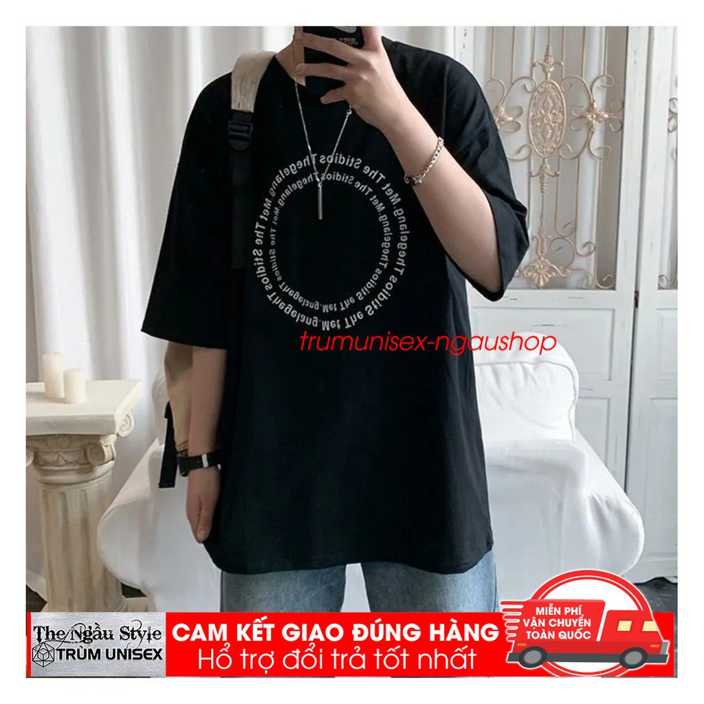 Áo thun Phản quang Stee nam tay lỡ unisex form rộng In phản quang Chữ Vòng Tròn chất vải cotton 100% | BigBuy360 - bigbuy360.vn