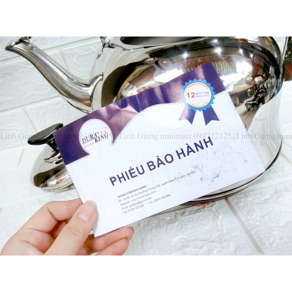 Ấm đun siêu tốc inox 304 Duraking 5L DK-251 Công suất: 1500W Hàng chính hãng