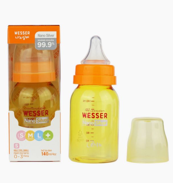 Bình sữa Wesser Nano Silver 140m,      250ml                                                 