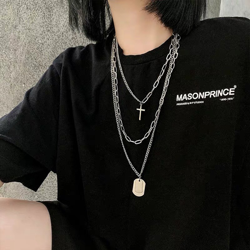 Vòng Cổ Nhiều Lớp Phong Cách Hip Hop Cá Tính