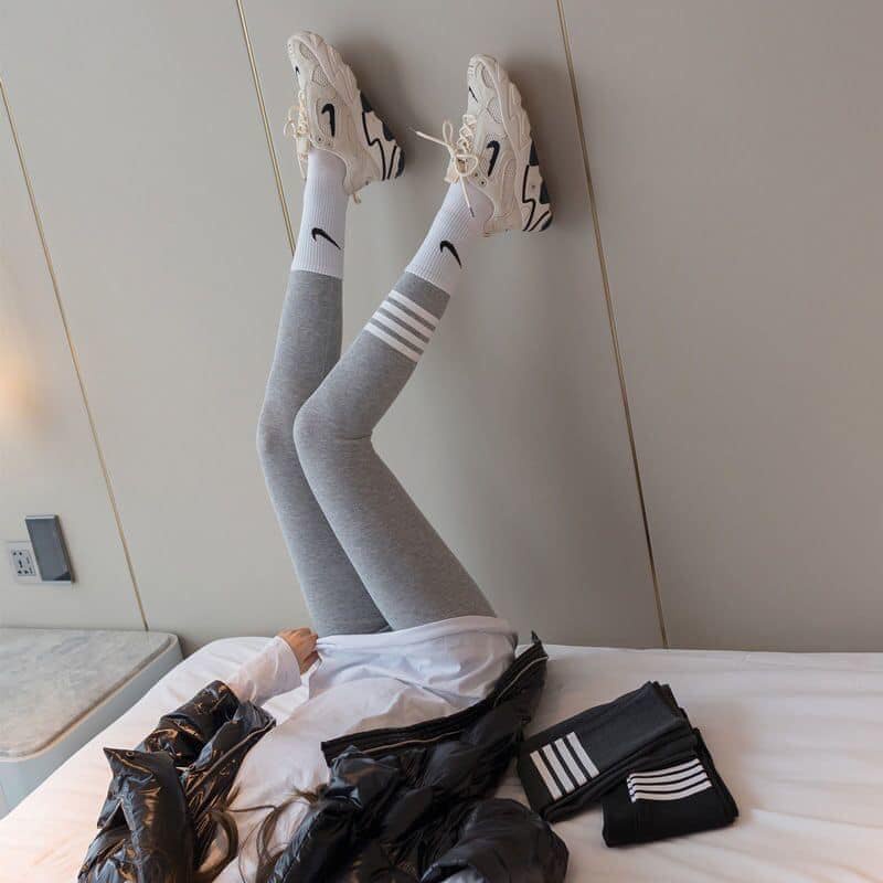 Quần legging nữ len tăm phối sọc co giãn giữ nhiệt hàng Quảng Châu cao cấp