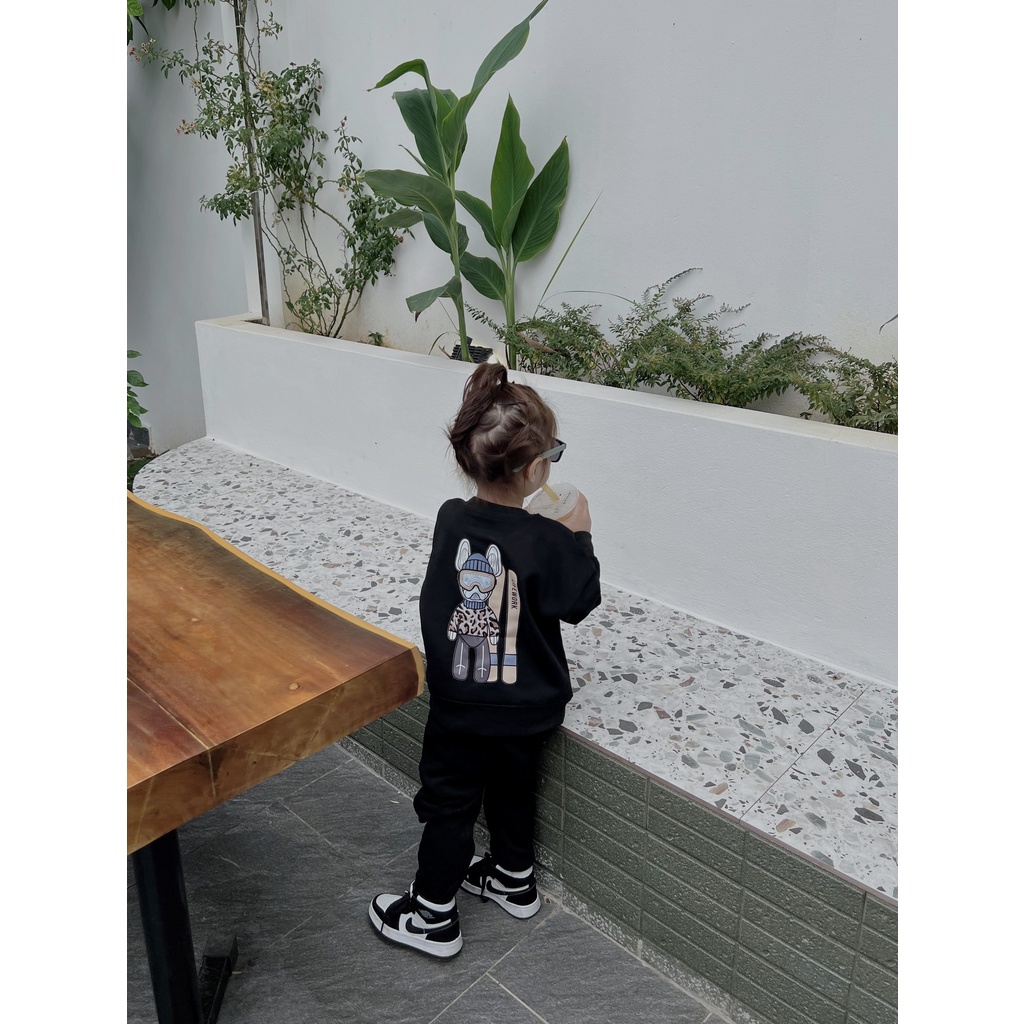 Bộ quần áo nỉ lifewwork bóng chày kid trẻ em , set sweater cho bé unisex ,GonZ_kid