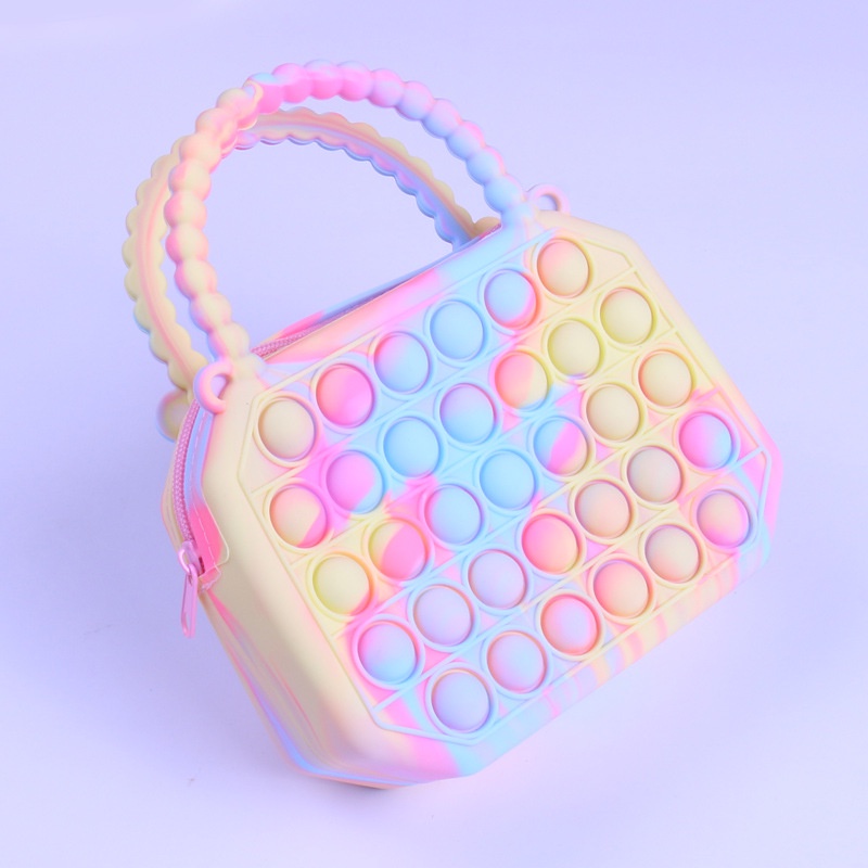 Túi đeo chéo vai đựng tiền xu đồ chơi nhấn bong bóng giảm căng thẳng cho trẻ