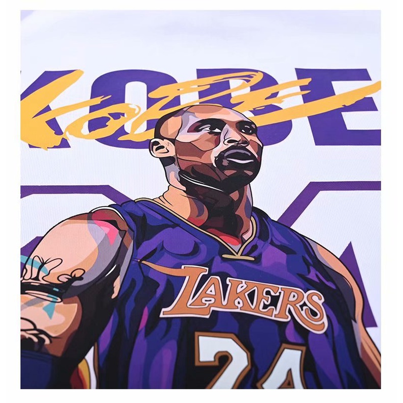 Áo hoodie có nón trùm dáng rộng in hình siêu sao bóng rổ số 24 phong cách cá tính M-8XL