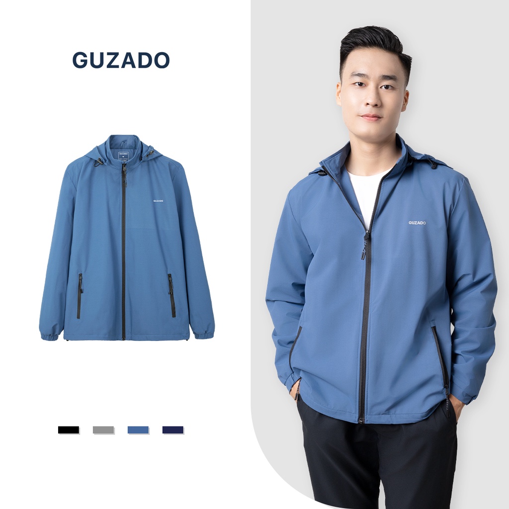 Áo khoác nam chống nắng GUZADO Chất Gió 2 Lớp Cản Gió,Giữ Ấm Tốt,Form Rộng Rãi Thoải Mái GAKG15