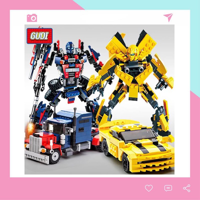 Đồ Chơi Lắp Ráp Transformers Robot Biến Hình Gudi 8711 Phát Triển Tư Duy