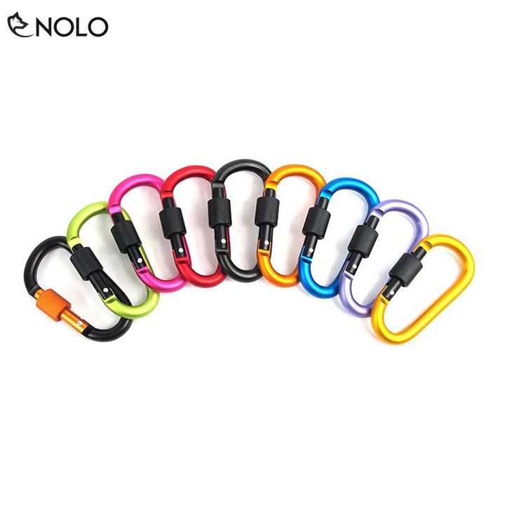 Combo 3 Móc Khóa Carabiner Chữ D Nhiều Màu Chất Liệu Hợp Kim Kẽm Chịu Lực Tốt