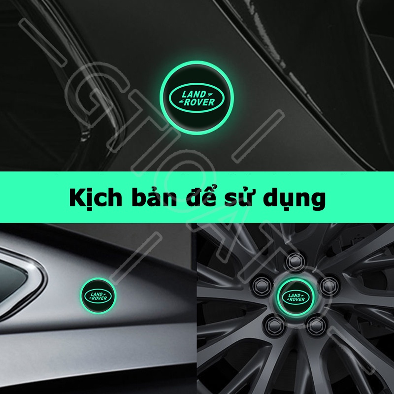 GTIOATO Ánh Sáng Ban Đêm Decal DáN Xe MiếNg DáN ChốNg NưỚC Ô Tô Bánh Xe Nắp Bình Xăng Nắp Máy Bát Cửa Cảnh Báo Nhãn Dán Xe Hơi Trang Trí Ô Tô Cho Land Rover Defender Evoque Discovery VELAR Range
