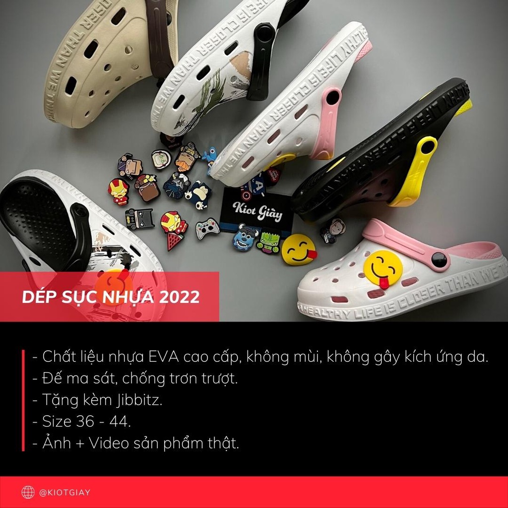 Dép sục Croc.s nam nữ siêu nhẹ siêu bền - Giày dép nhựa nam nữ đi mưa đi biển