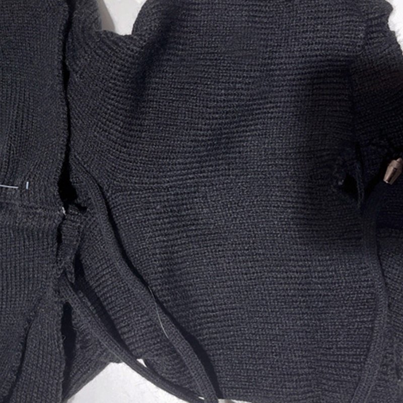 Yếm Len Trùm Đầu 2 Trong 1 Giữ Ấm Cổ Màu Trơn Phối Dây Rút