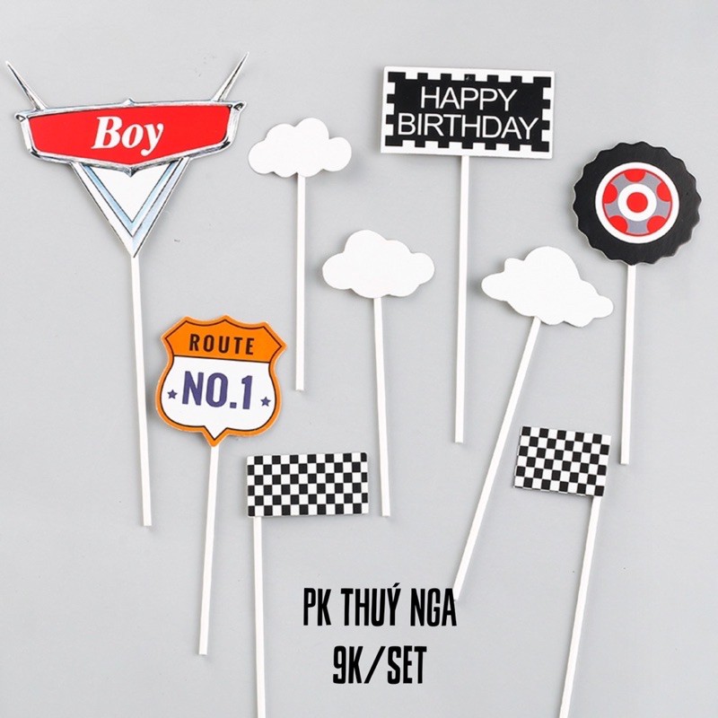 5 combo 2 set giấy cờ, mây và bánh xe-Q2705