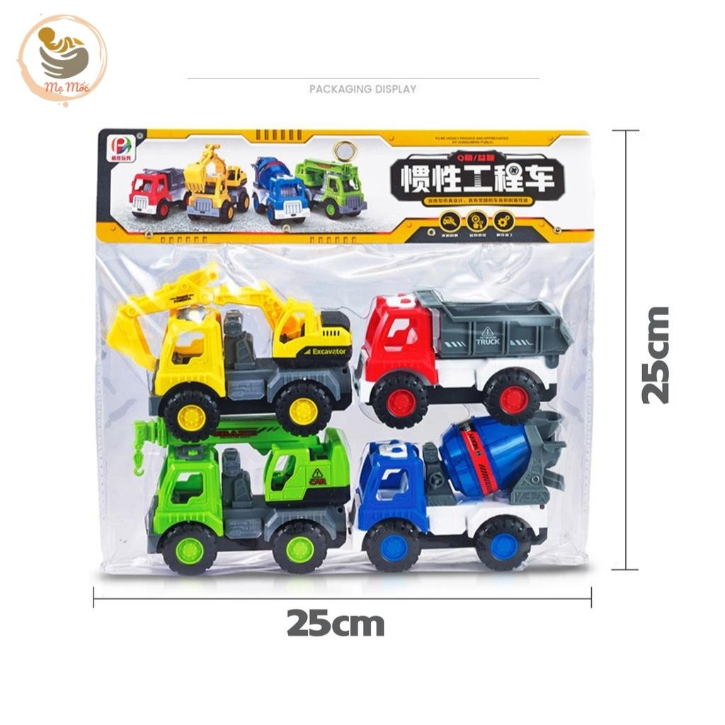 Set 4 Xe Ô Tô Đồ Chơi Cho Bé, Set Đồ Chơi 4 Ô Tô Công Trình Nhiều Màu Sắc, Mẹ Mốc Shop