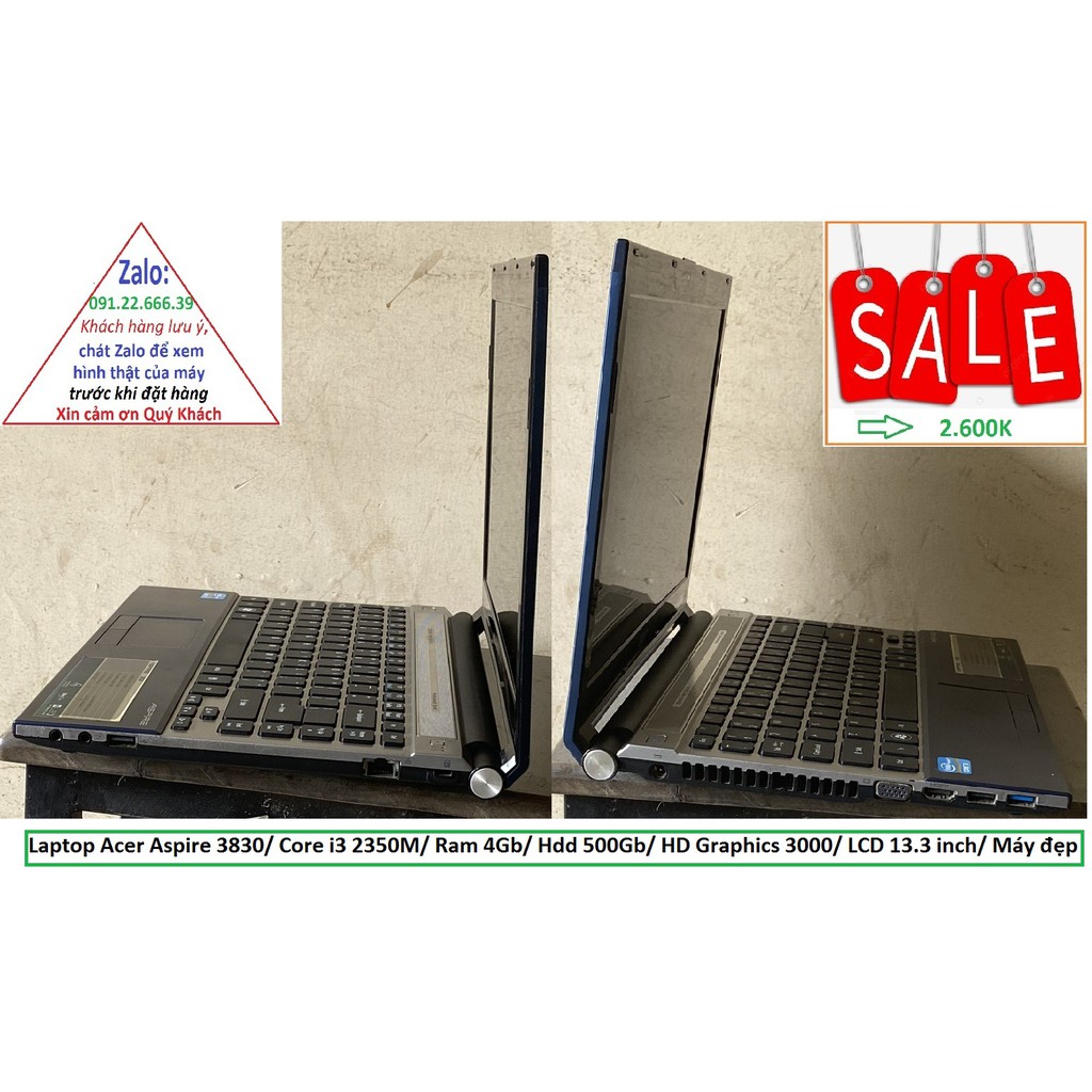 Laptop Acer Aspire 3830/ Core i3 2350M/ Ram 4Gb/ Hdd 500Gb/ HD Graphics 3000/ LCD 13.3 inch/ Máy đẹp | BigBuy360 - bigbuy360.vn
