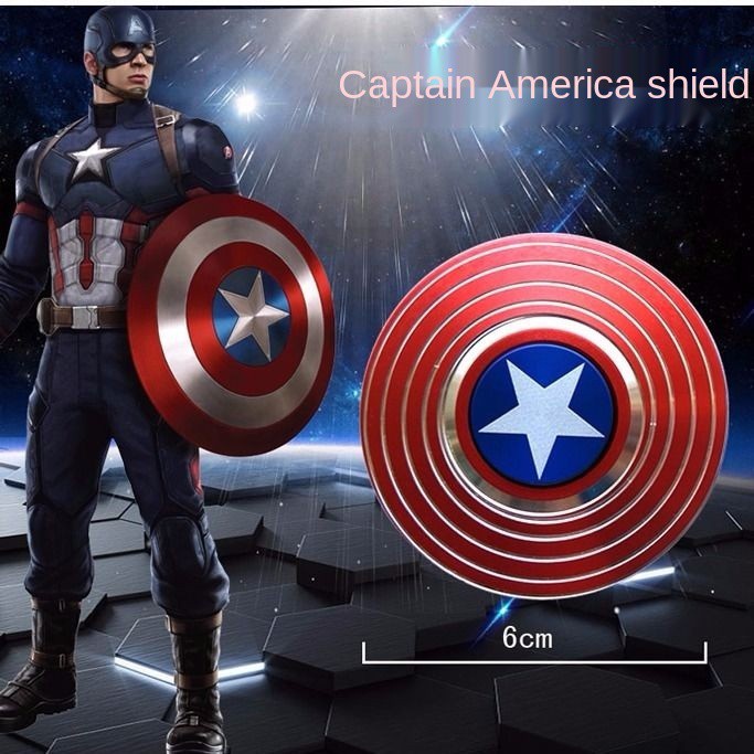 Hoạt Hình Con Quay Đồ Chơi Fidget Spinner Hình Captain America Iron Man Spider-Man Bằng Kim Loại