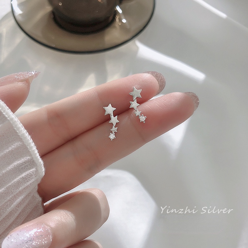 Bông Tai Ngôi Sao Mạ BạC 925 ĐíNh Đá Xinh XắN
