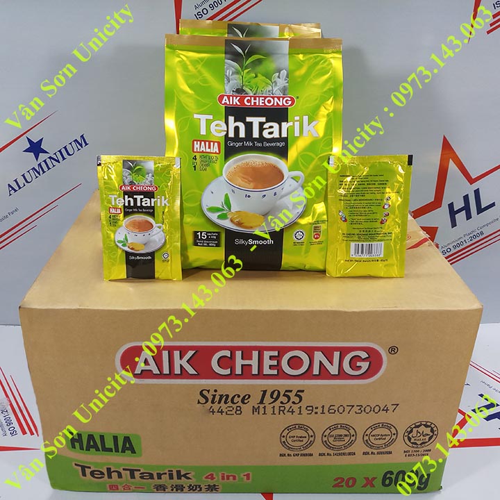 Trà sữa vị Gừng Teh Tarik Halia (Ginger) bịch 600g (15 gói * 40g) Aik Cheong