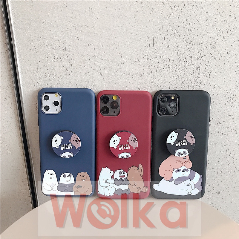 Ốp điện thoại phong cách We Bare Bears có giá đỡ cho Xiaomi Redmi note8 4X 4A 5A 6A S2 5 5A 5Aprime 5 5 Pro 6 6 Pro 7