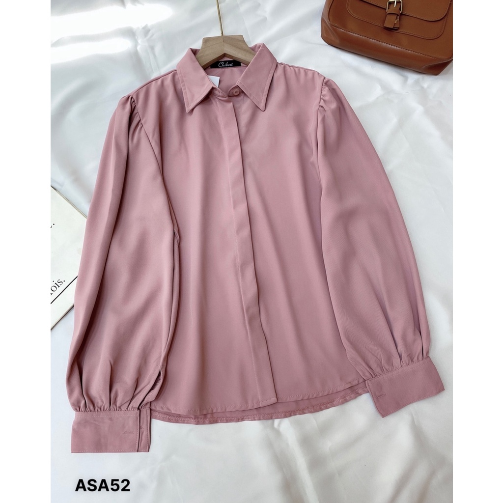 Áo Sơ Mi Nữ form rộng đẹp dài tay ulzzang vintage hàn quốc cao cấp trơn CHIBEST ASA52