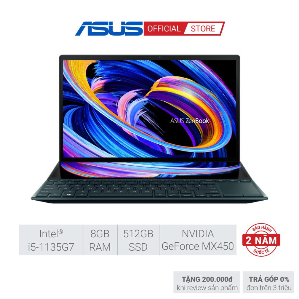 Laptop Zenbook ASUS UX482EG-KA166T |i5-1135G7 | 8GD4 | 512GSSD | 14" FHD Touch | 2GD6_MX450 | WIN 10