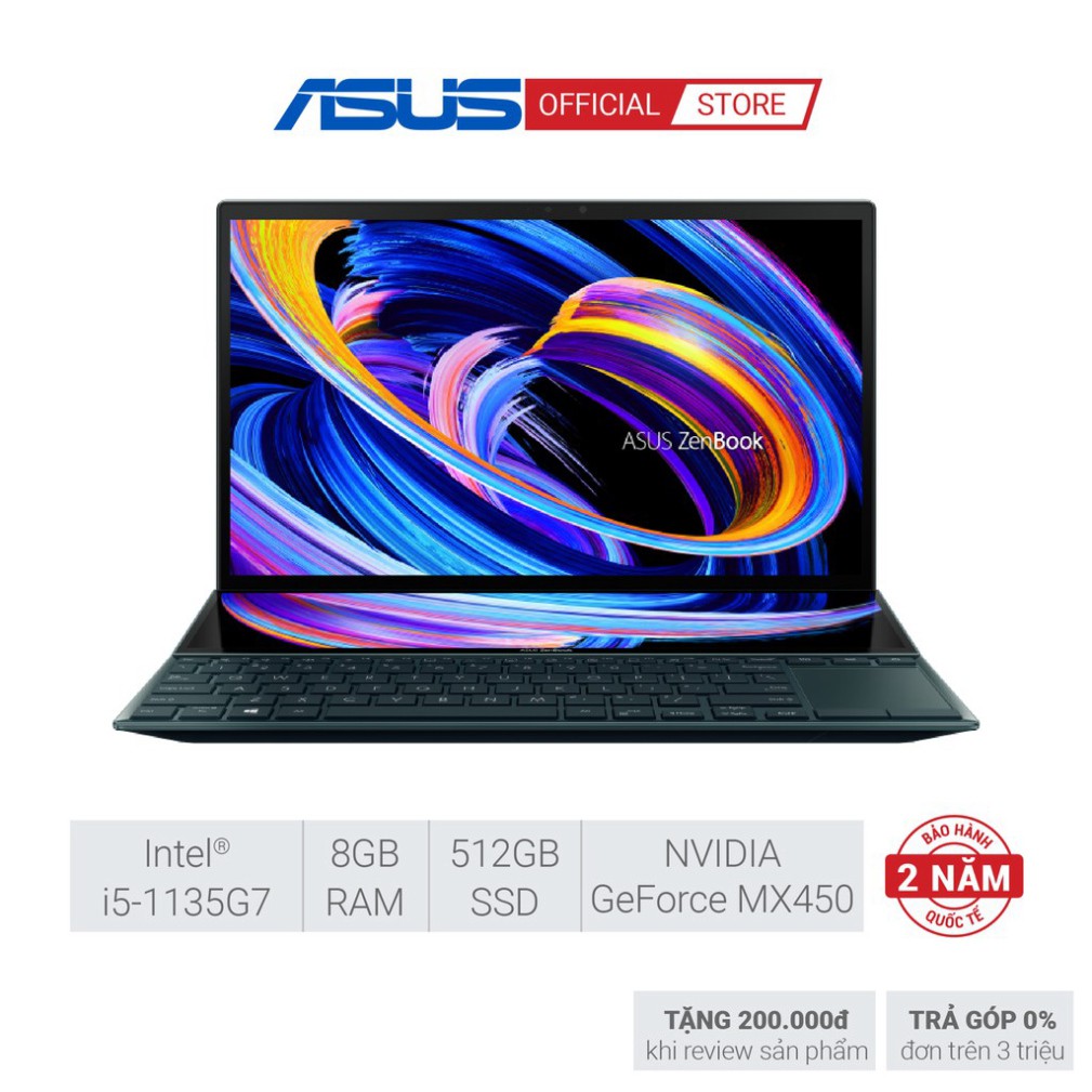 Laptop Zenbook ASUS UX482E i5-1135G7 | 8GD4 | 512GSSD | 14.0FHDT | /2GD6_MX450 | WIN 10 | BigBuy360 - bigbuy360.vn
