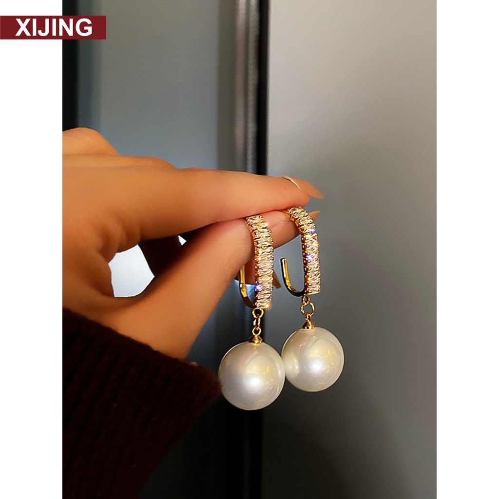 Khuyên Tai Ngọc Trai Đỏ Thời Trang Cá Tính