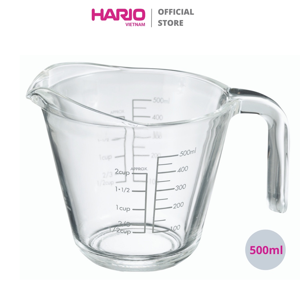 Ca Đo Lường Thủy Tinh HARIO 500ml (MJP-500-GR)