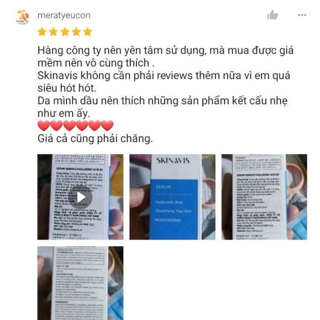 Tinh Chất Cấp Ẩm Phục Hồi SMAS SKINAVIS Hyaluronic Acid &amp; Niacinamide + B5!!!